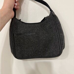 Prada Dark Gray Wool Shoulder Bag